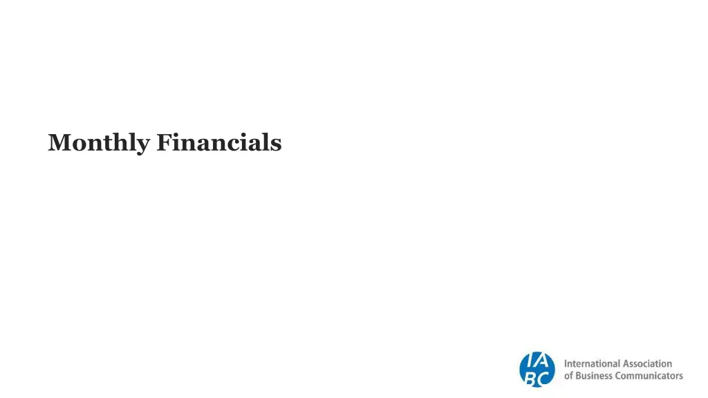 monthly financials