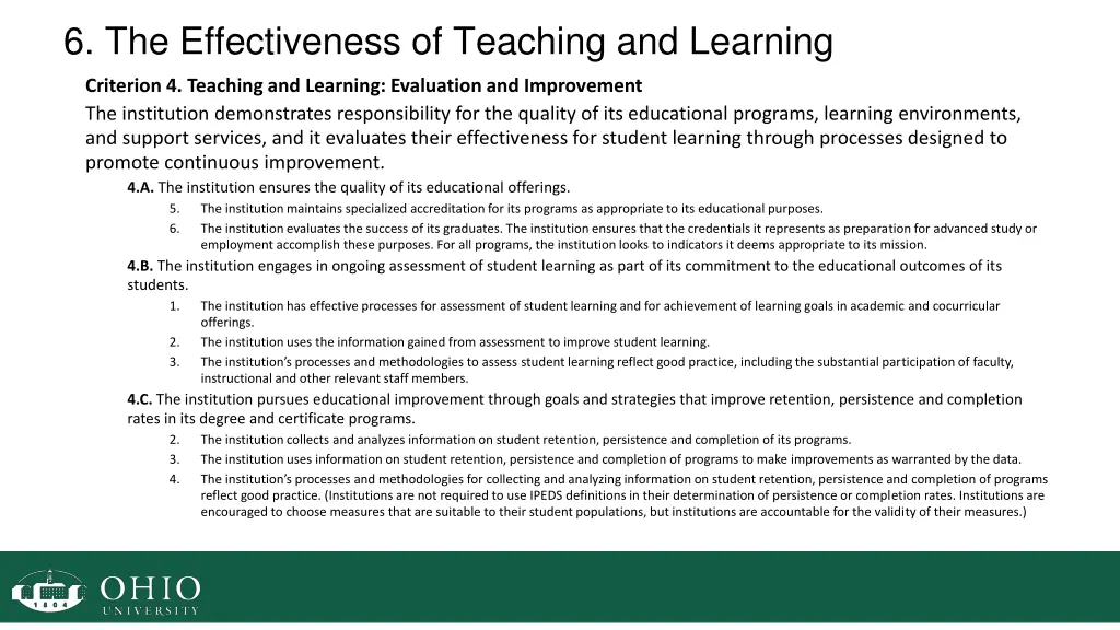 6 the effectiveness of teaching and learning