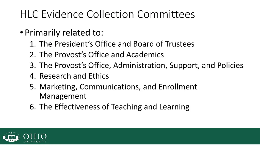 hlc evidence collection committees 1