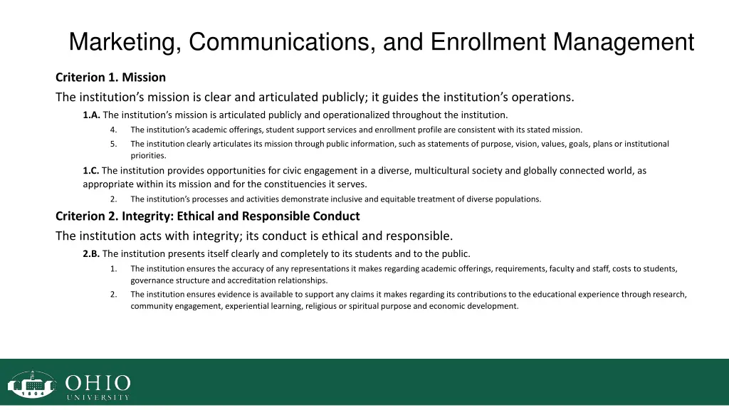 marketing communications and enrollment management