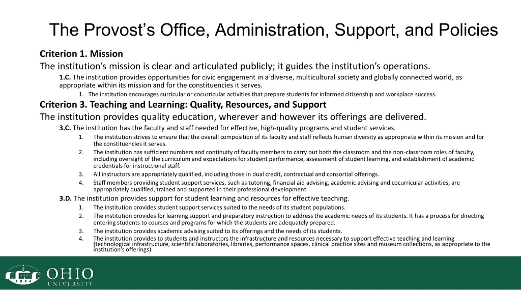 the provost s office administration support