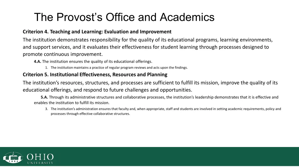 the provost s office and academics 1
