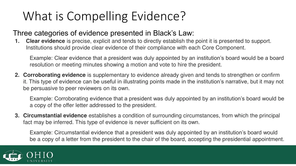 what is compelling evidence