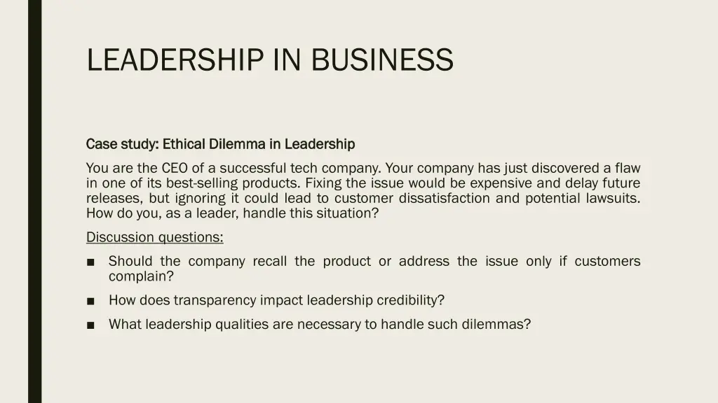 leadership in business