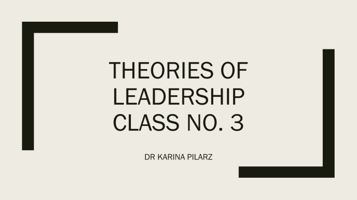 theories of leadership class no 3