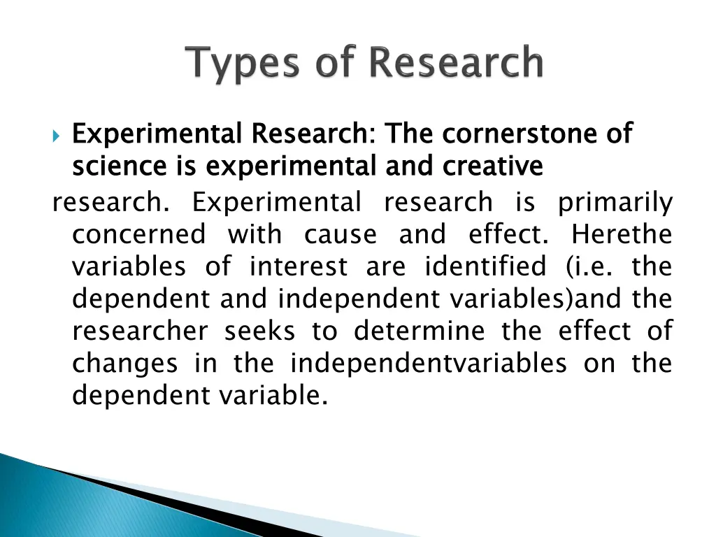 experimental research the cornerstone of science