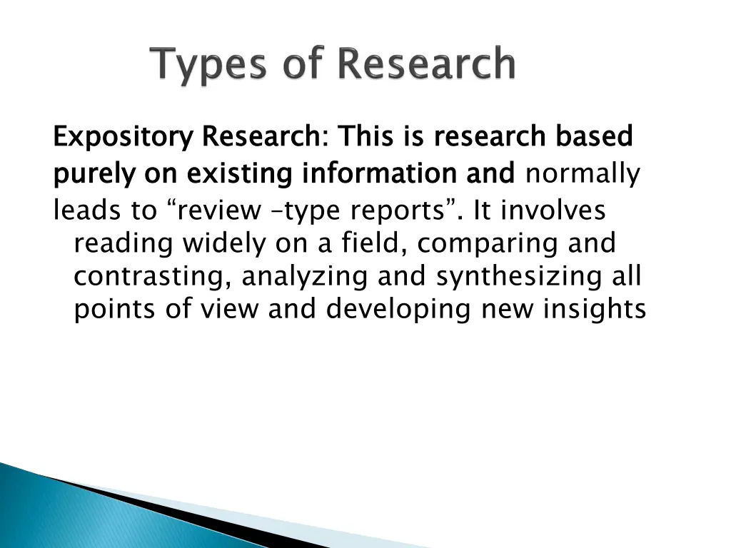 expository research this is research based purely