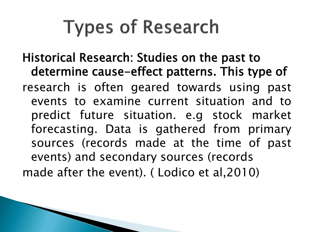 historical research studies on the past