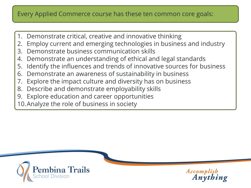 every applied commerce course has these
