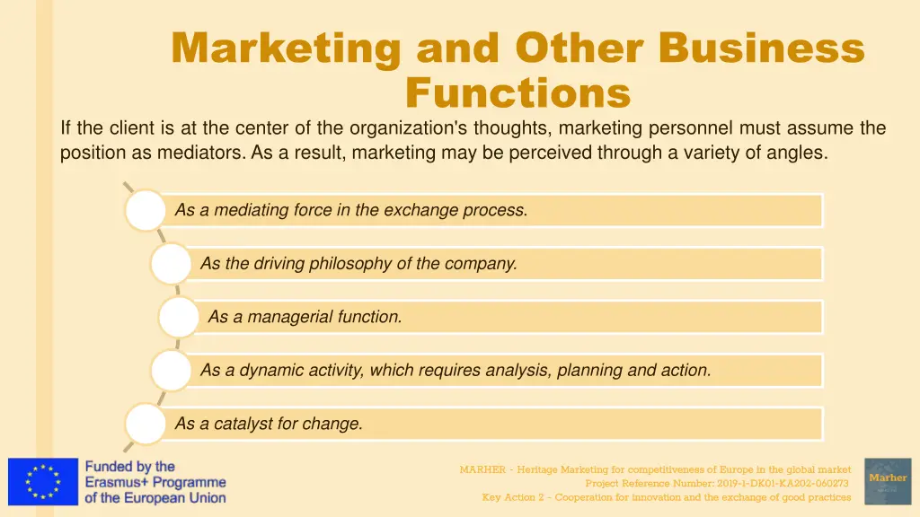 marketing and other business functions