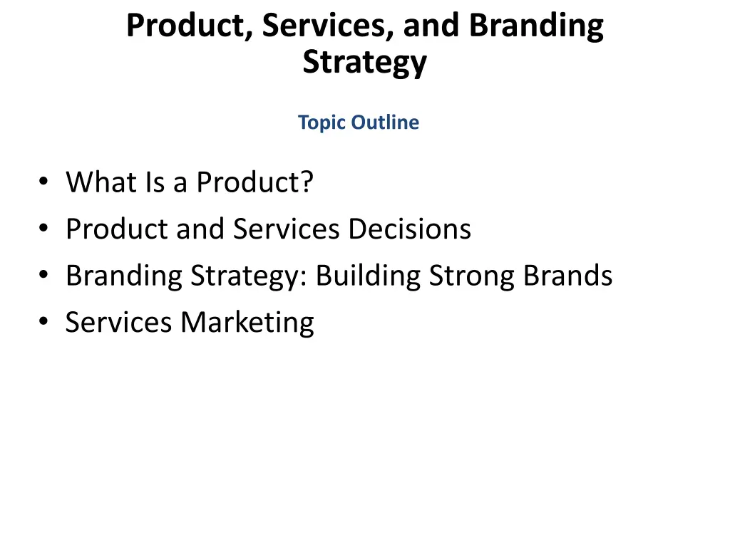 product services and branding strategy