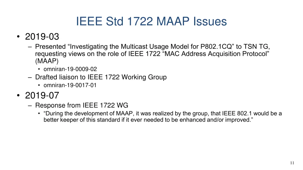 ieee std 1722 maap issues