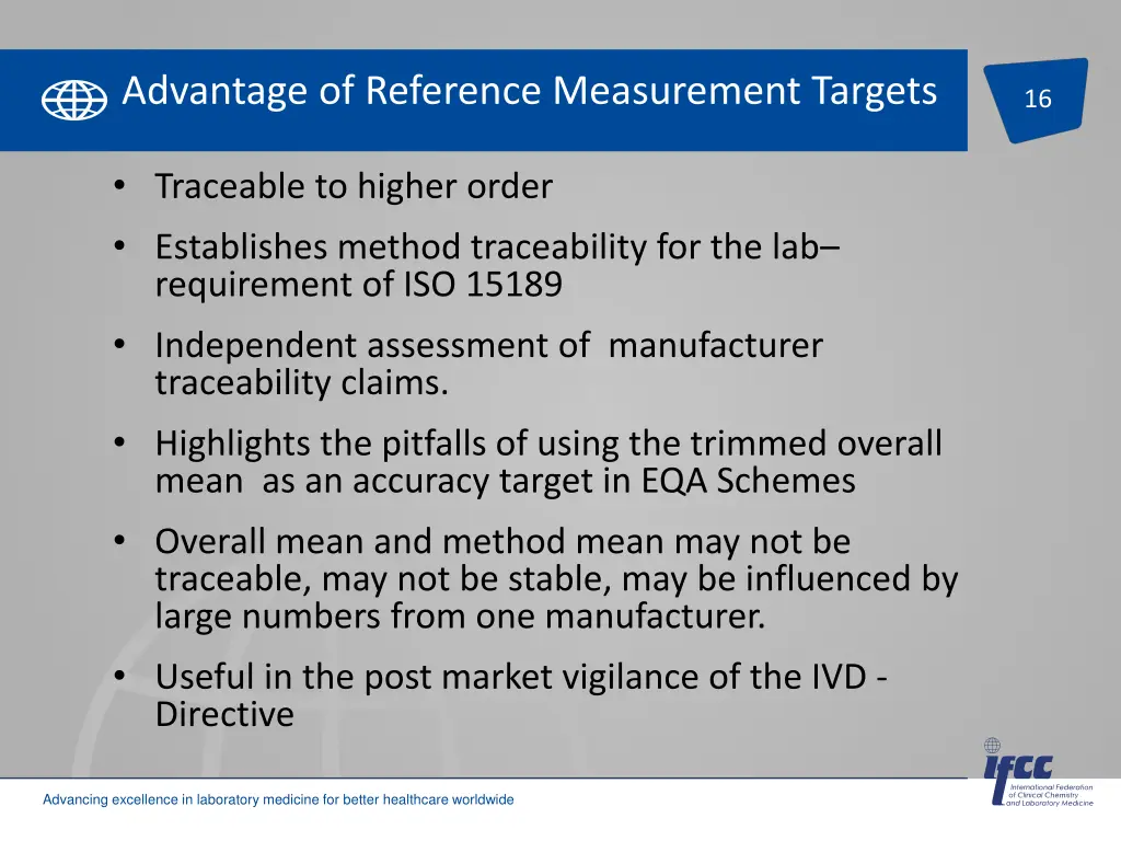 advantage of reference measurement targets