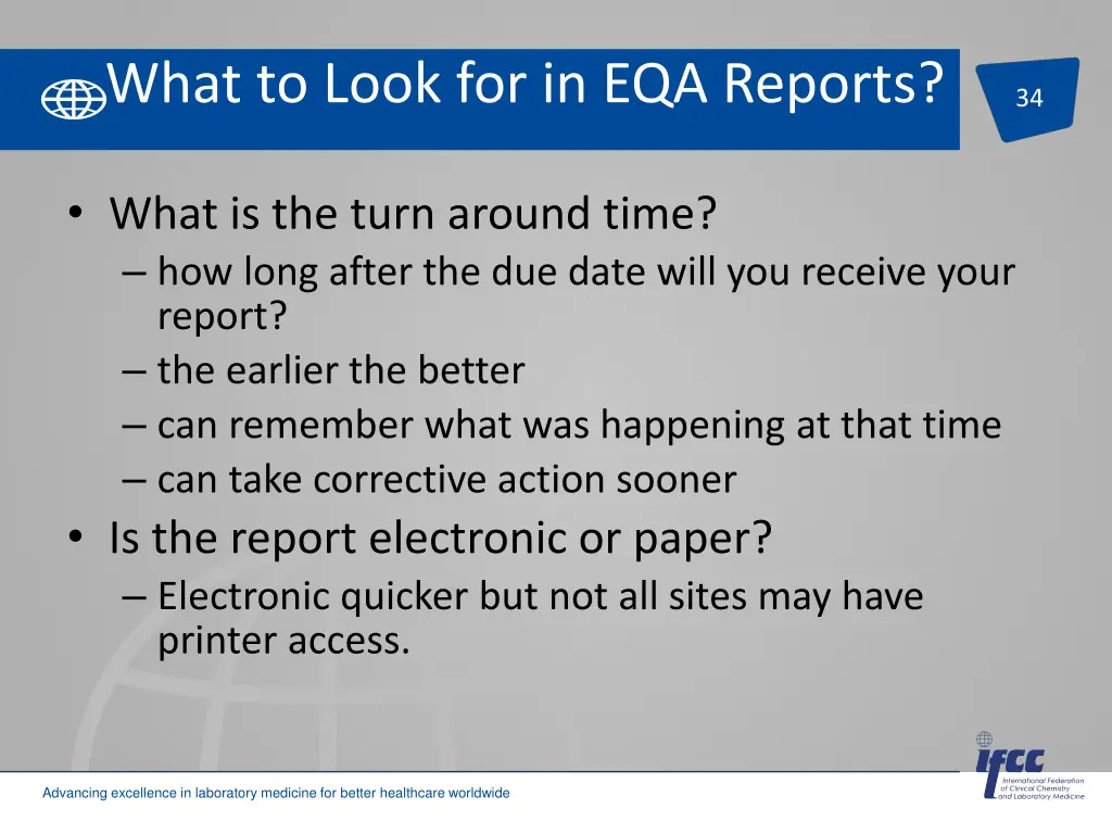 what to look for in eqa reports
