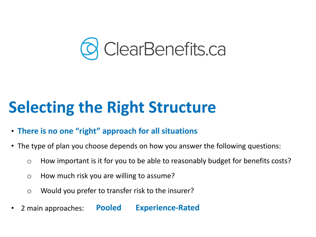 selecting the right structure