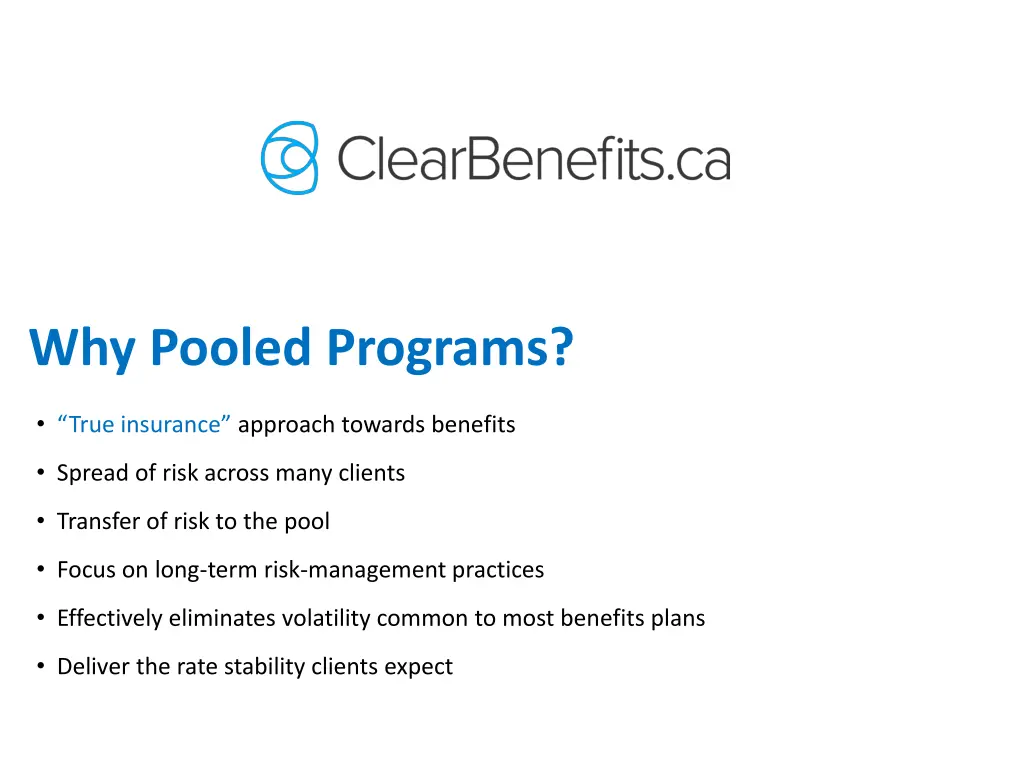 why pooled programs