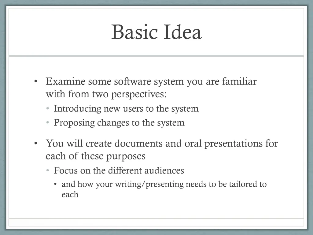 basic idea