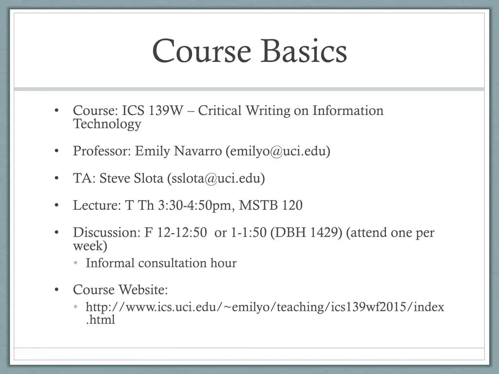 course basics