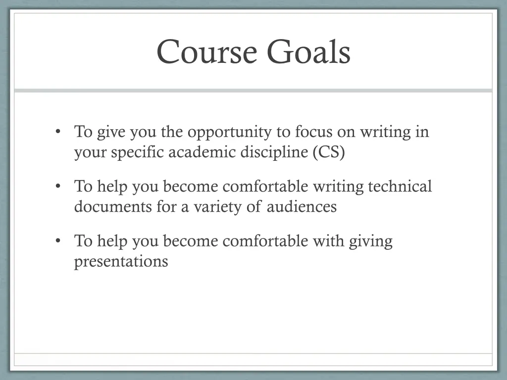 course goals
