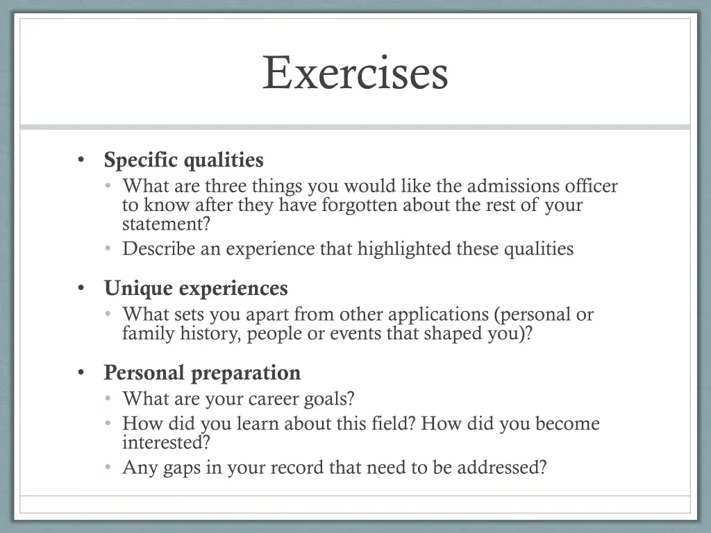 exercises