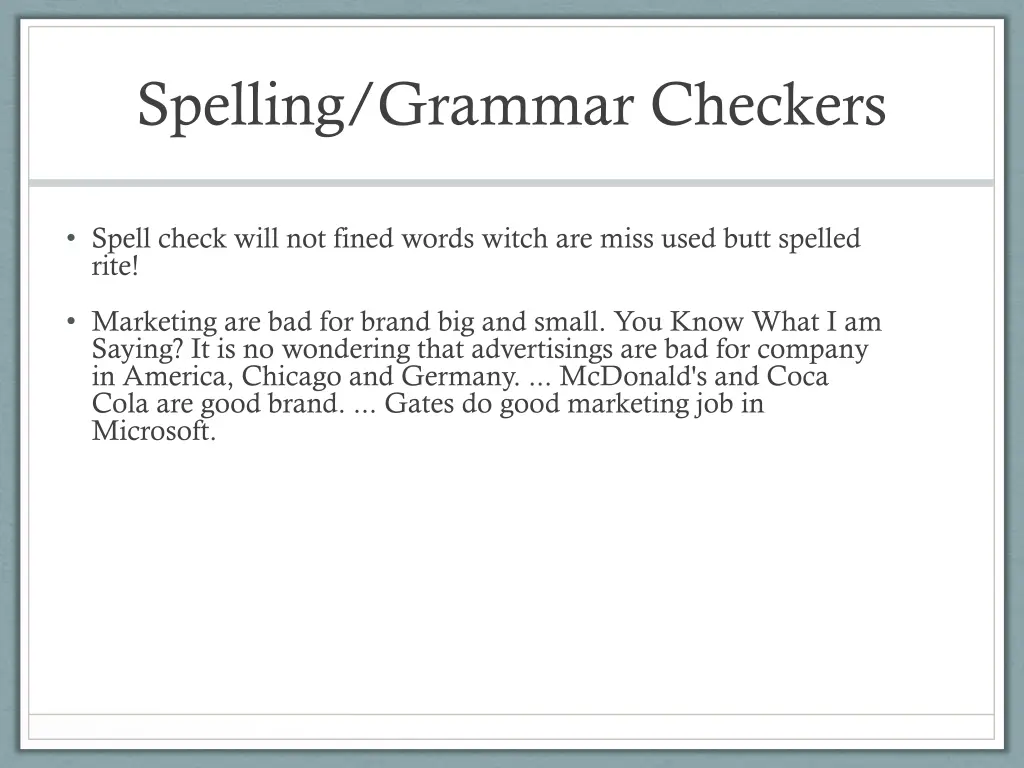spelling grammar checkers