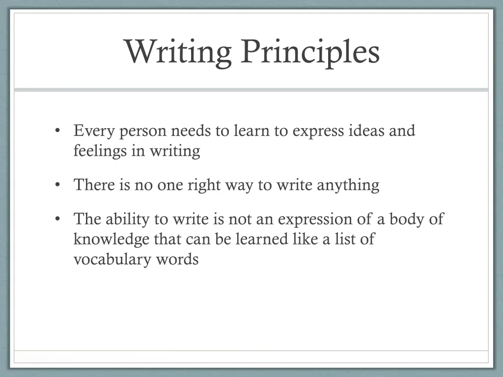 writing principles