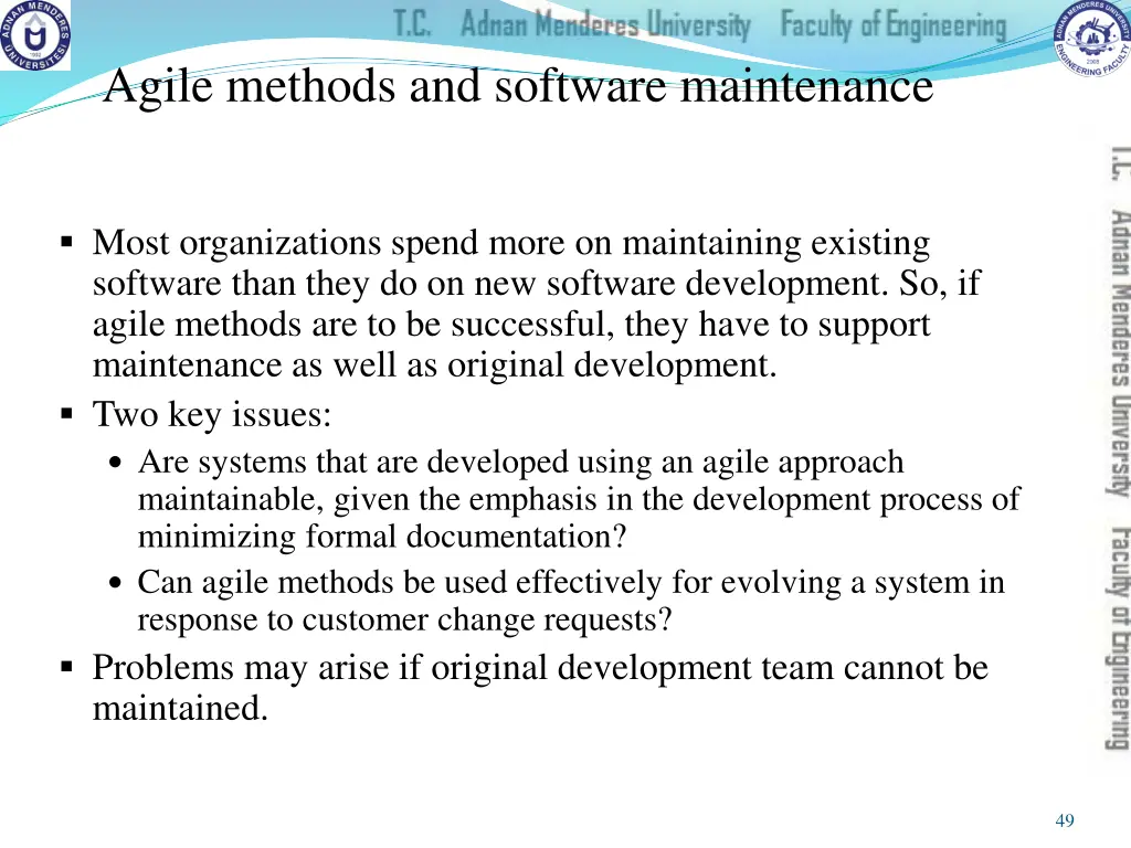 agile methods and software maintenance