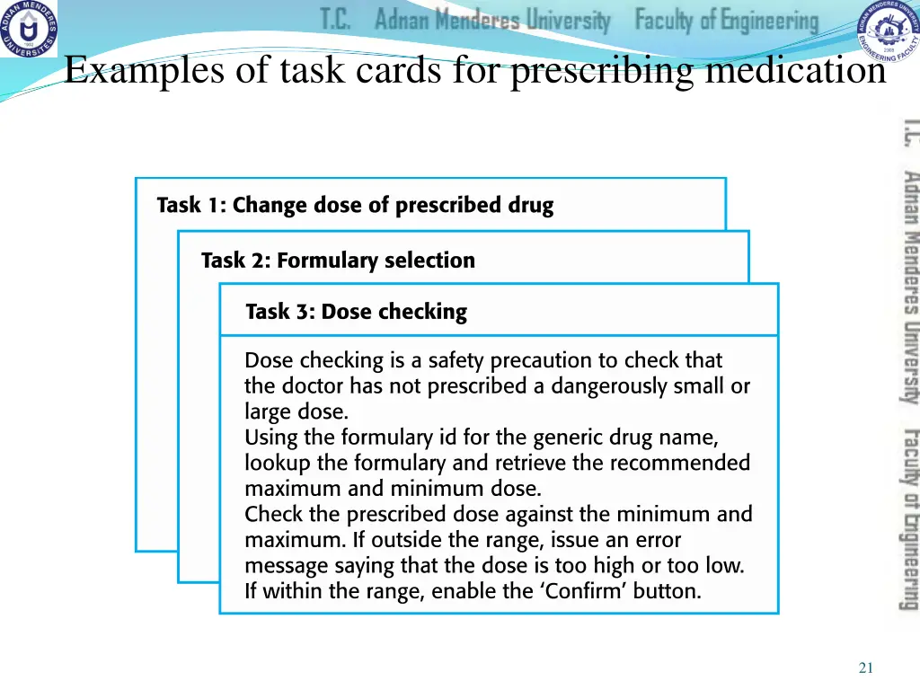 examples of task cards for prescribing medication