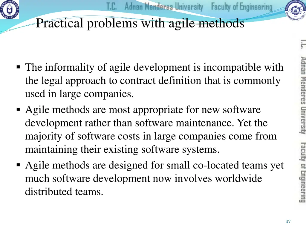 practical problems with agile methods