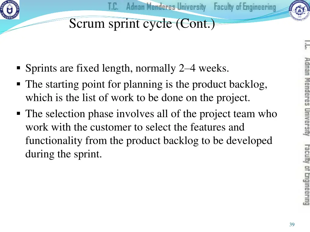 scrum sprint cycle cont