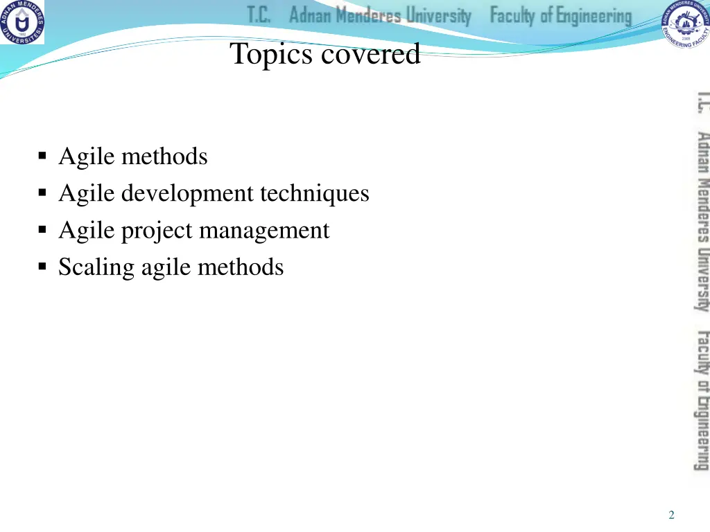 topics covered