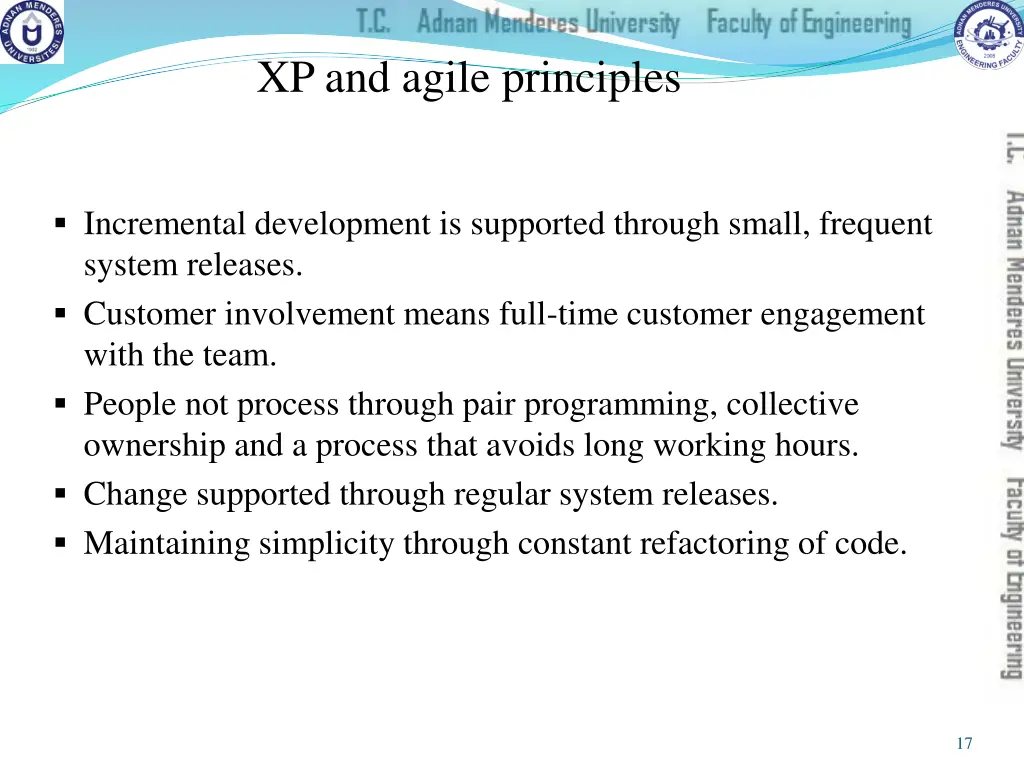 xp and agile principles