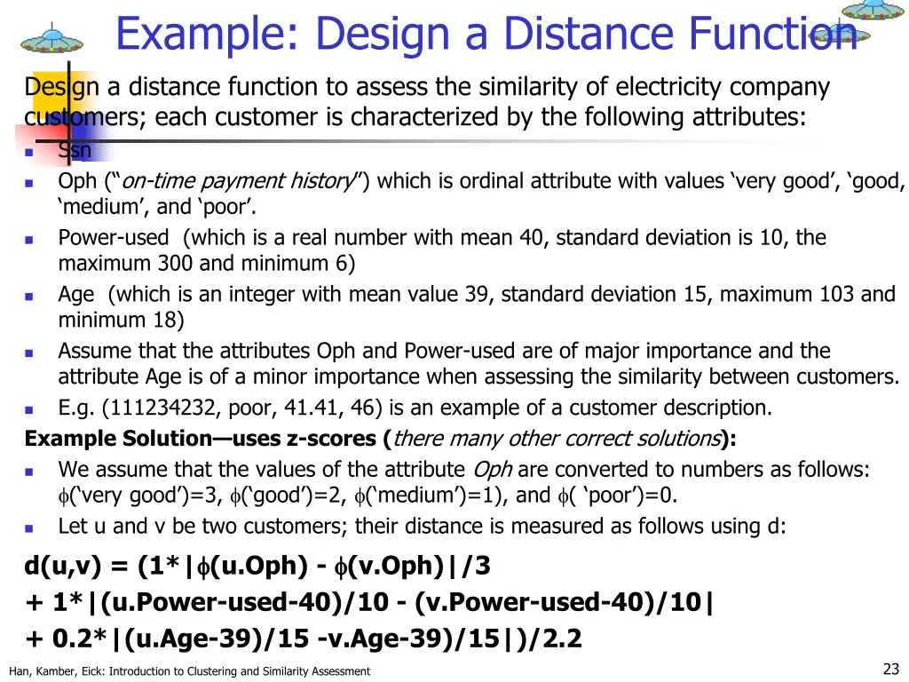 example design a distance function design