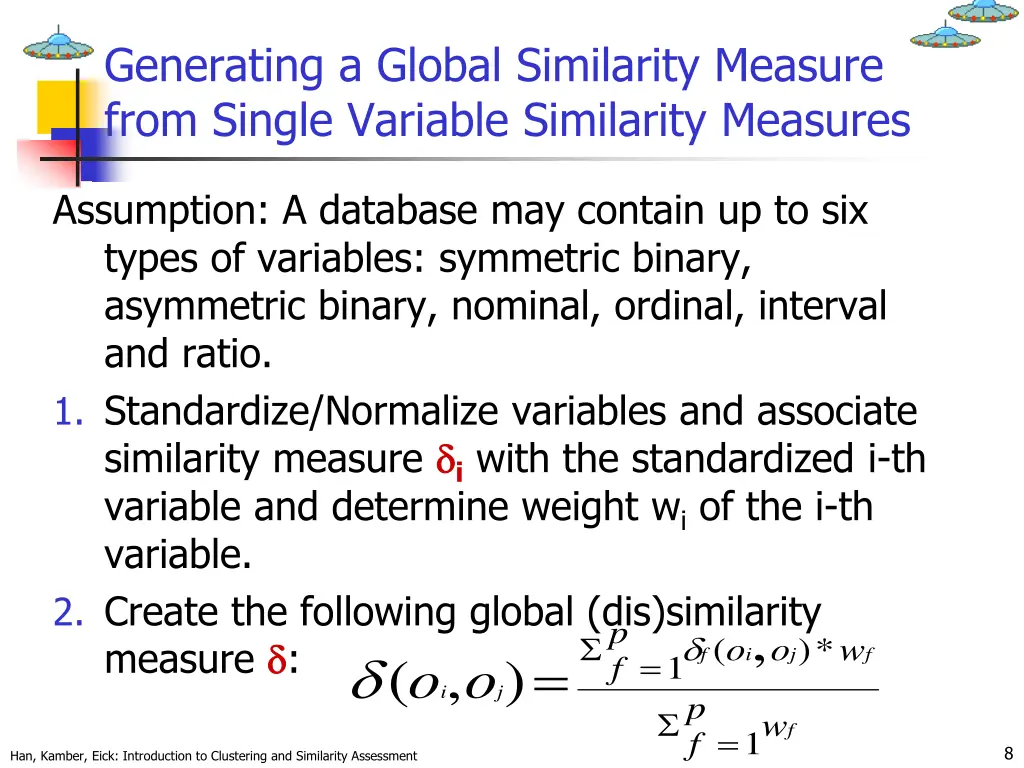 generating a global similarity measure from