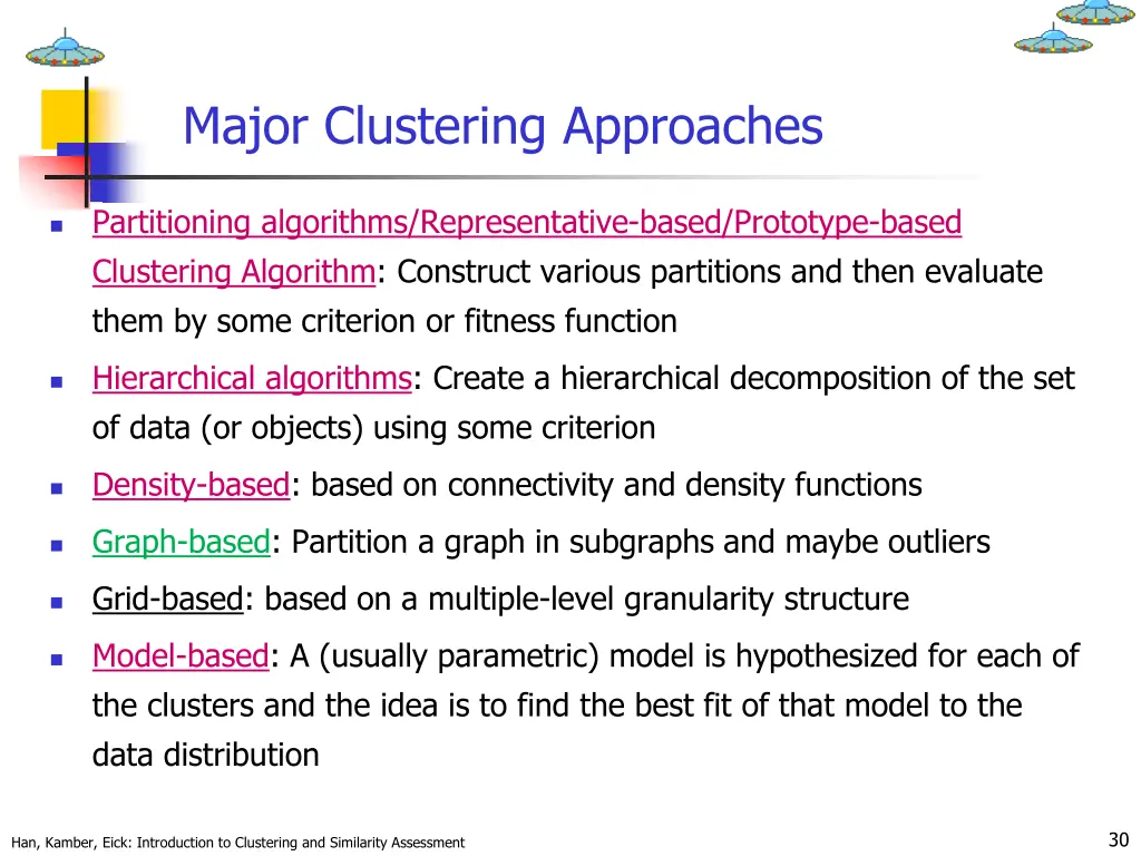major clustering approaches