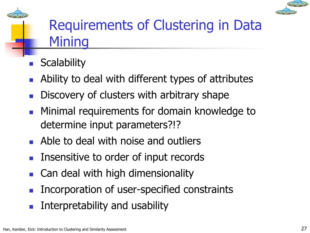 requirements of clustering in data mining