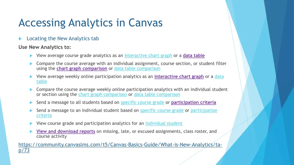 accessing analytics in canvas