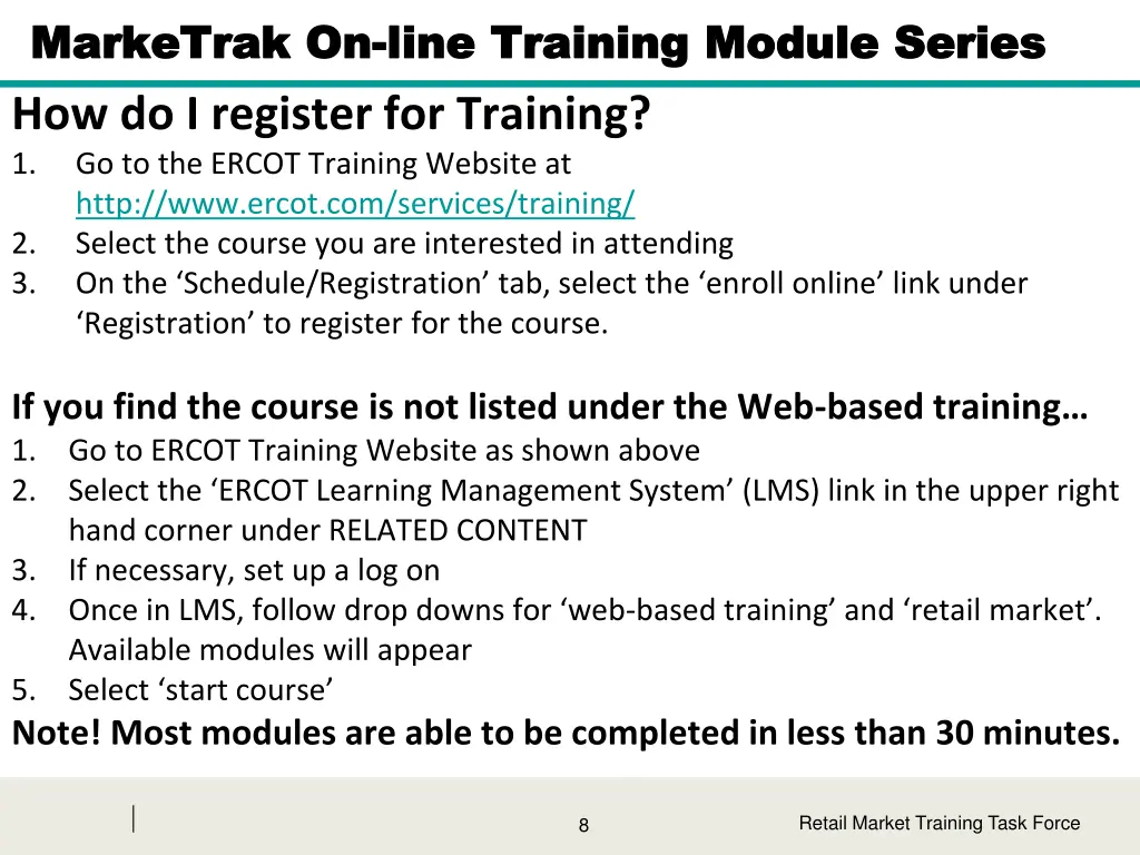 marketrak on marketrak on line training module