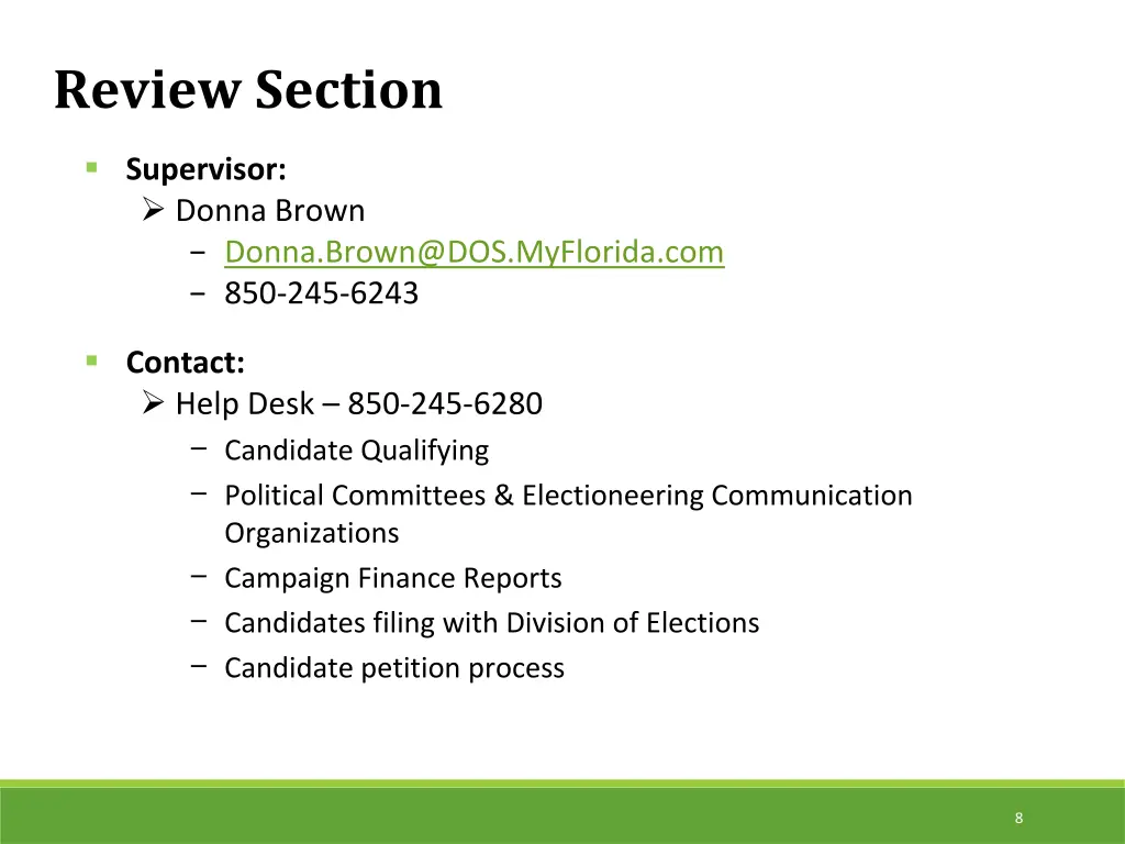 review section