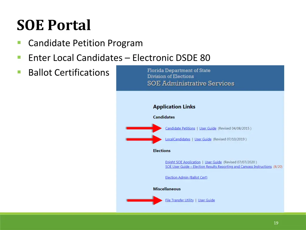 soe portal candidate petition program enter local