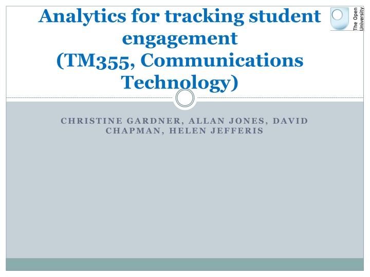 analytics for tracking student engagement tm355
