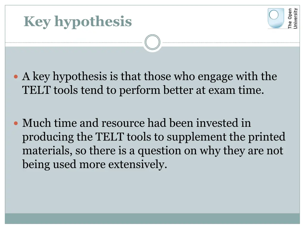 key hypothesis
