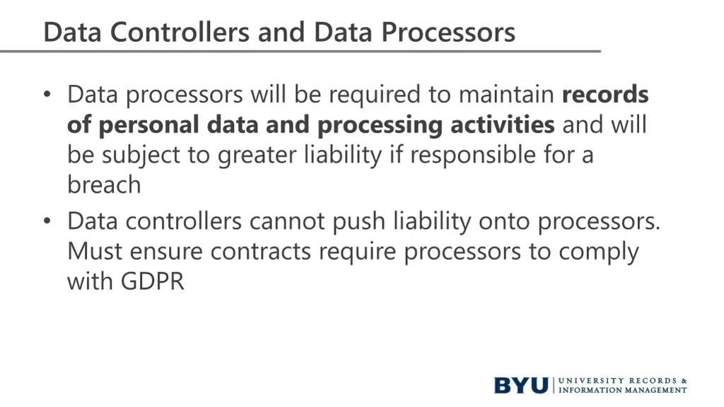 data controllers and data processors