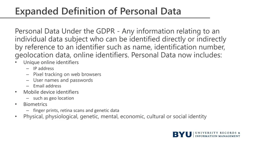 expanded definition of personal data