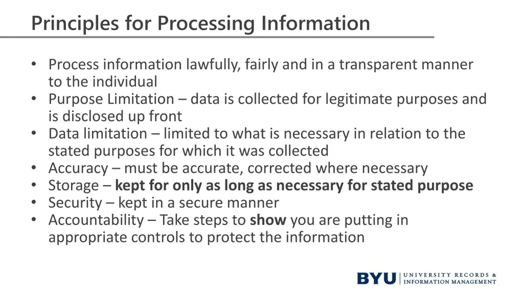 principles for processing information