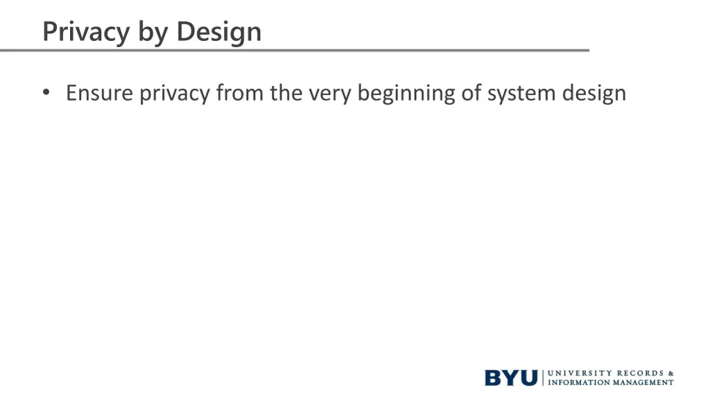 privacy by design