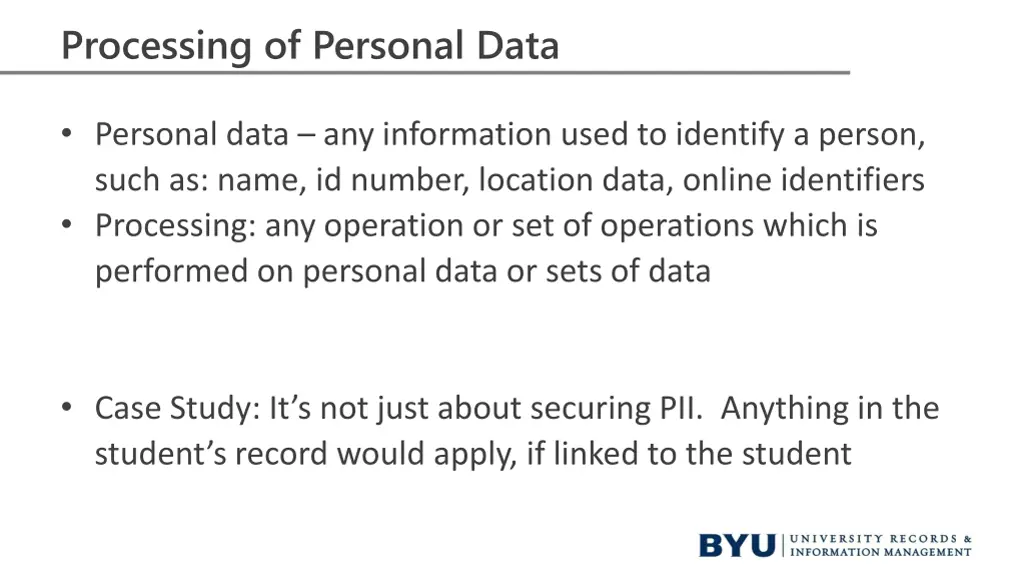 processing of personal data