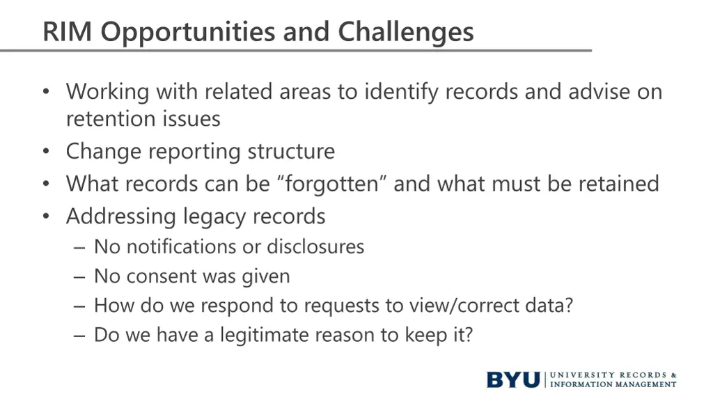 rim opportunities and challenges