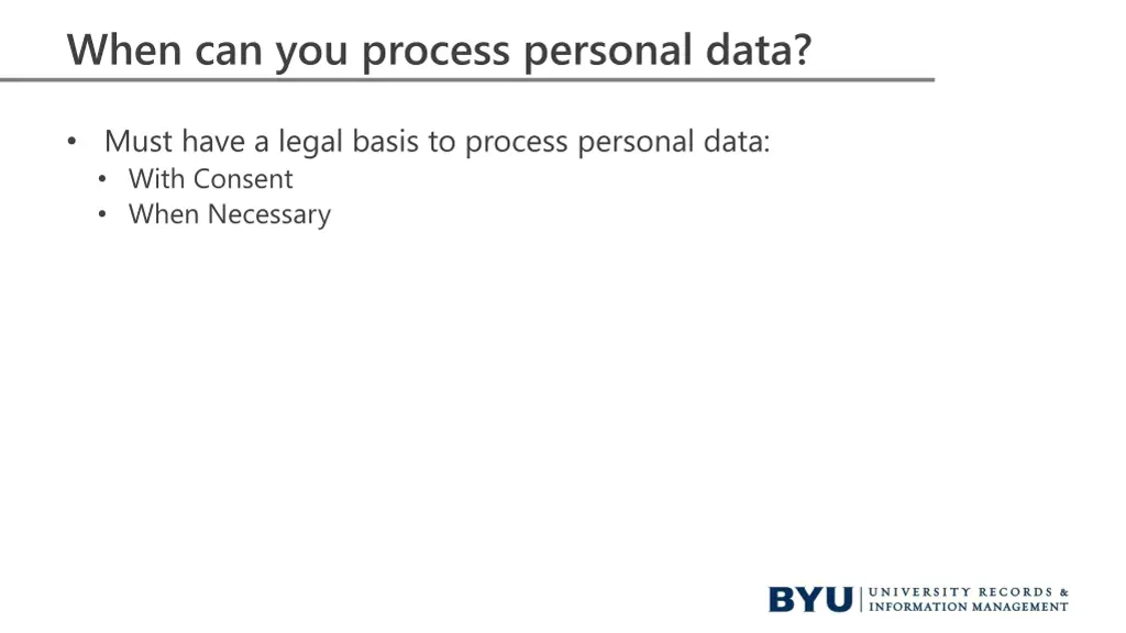 when can you process personal data