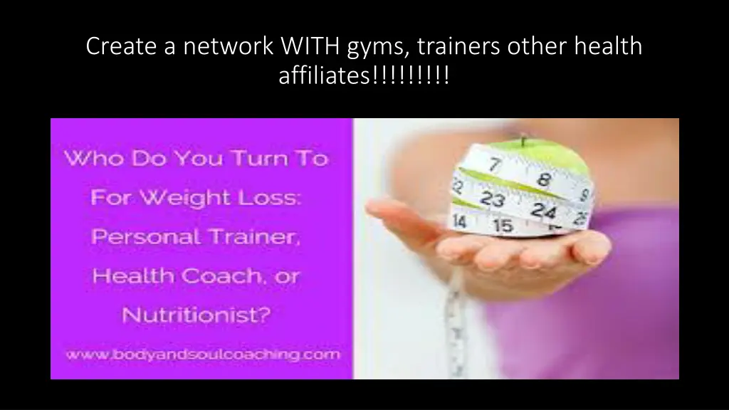 create a network with gyms trainers other health